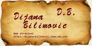 Dijana Bilimović vizit kartica
